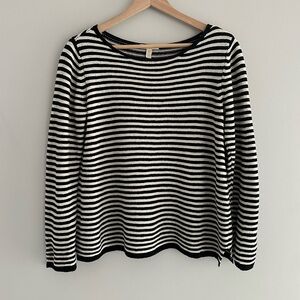 Eileen Fisher Organic Cotton Chenille Stripe Pullover Sweater Size XS